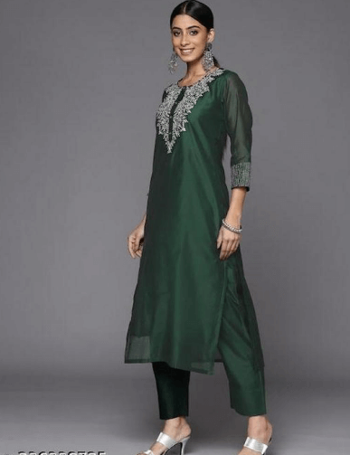 Women Sea Green Office wear kurti designer long kurtis design catalogue –  UrbanWardrobe